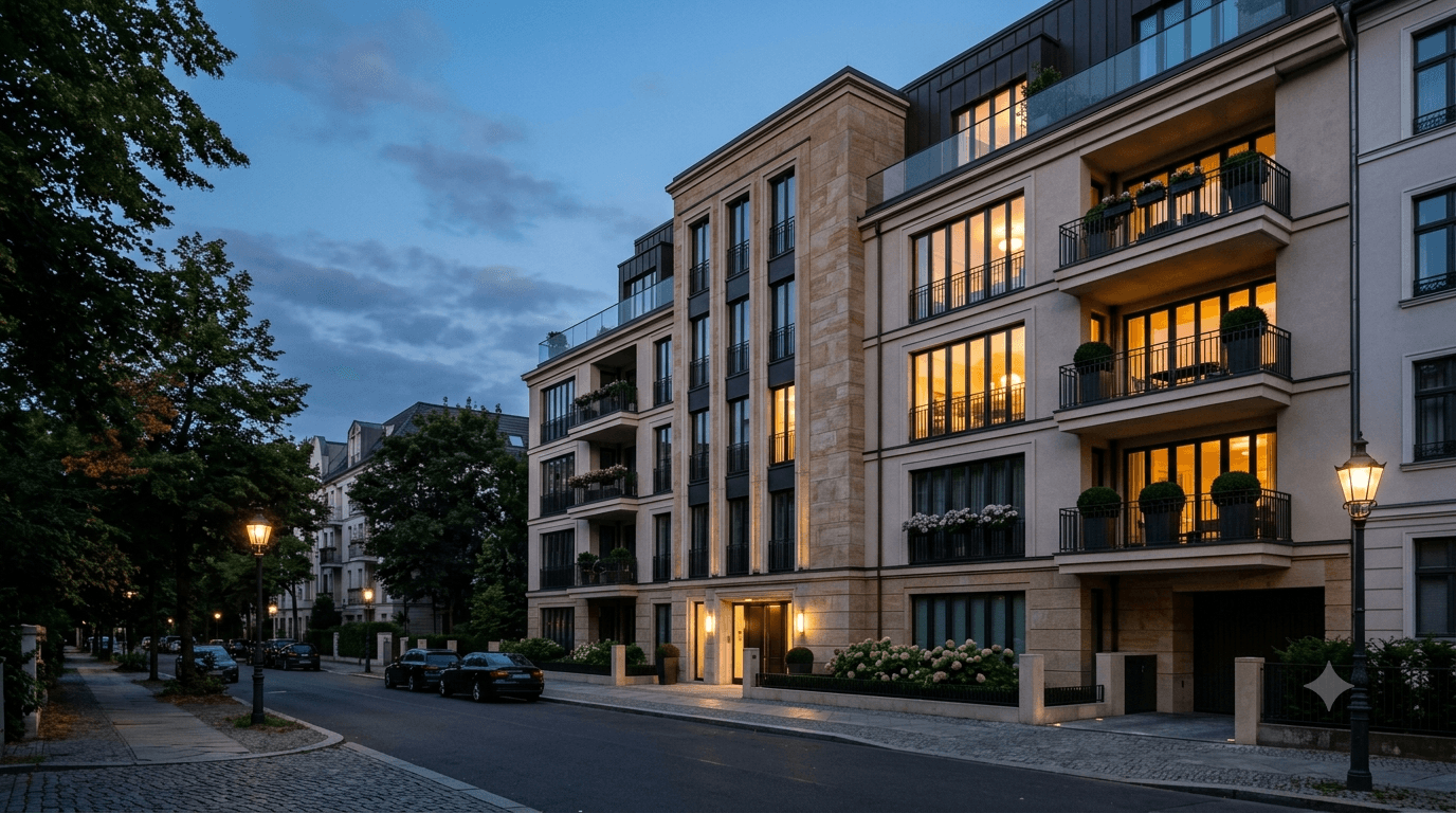 Modern European apartment building